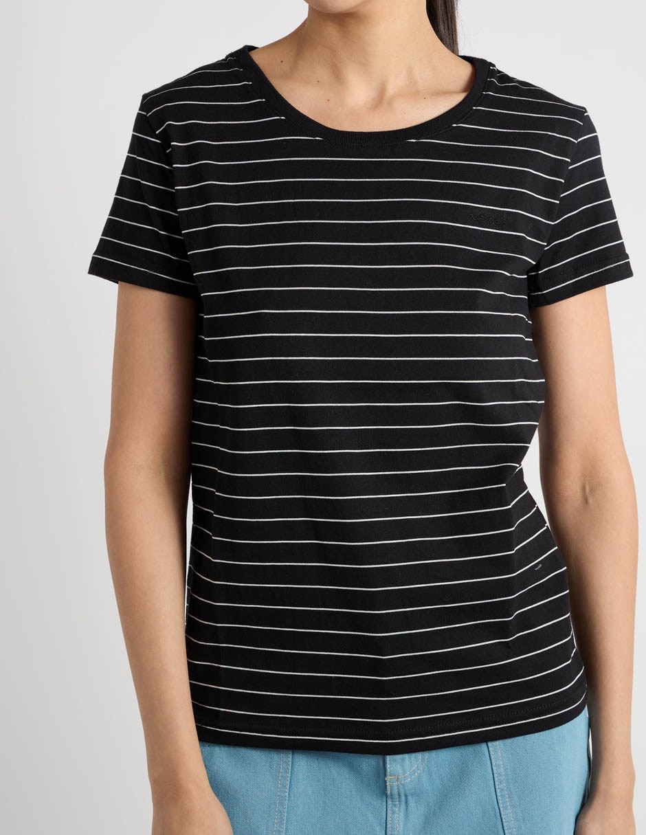 Manga corta playera cuello redondo para mujer 4