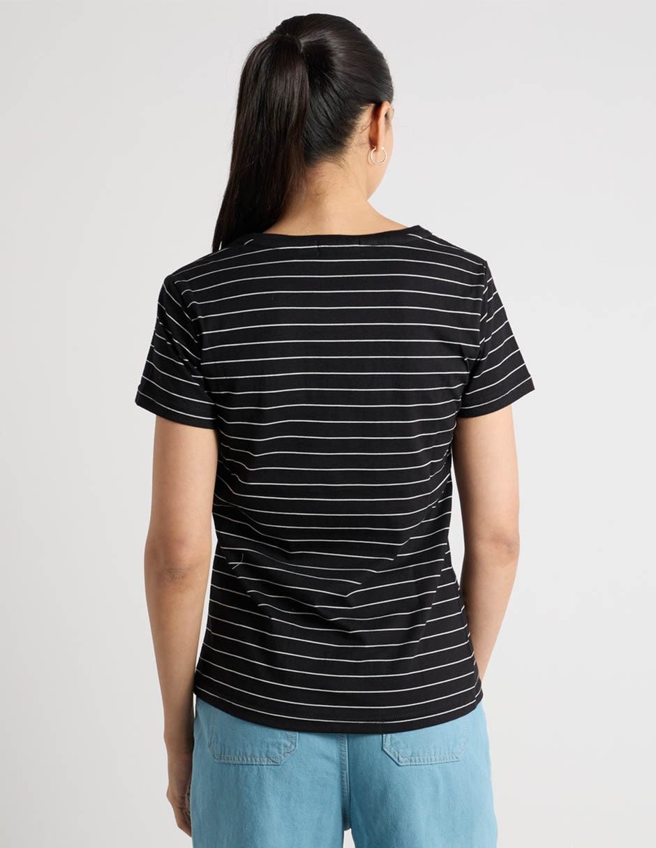 Manga corta playera cuello redondo para mujer 6
