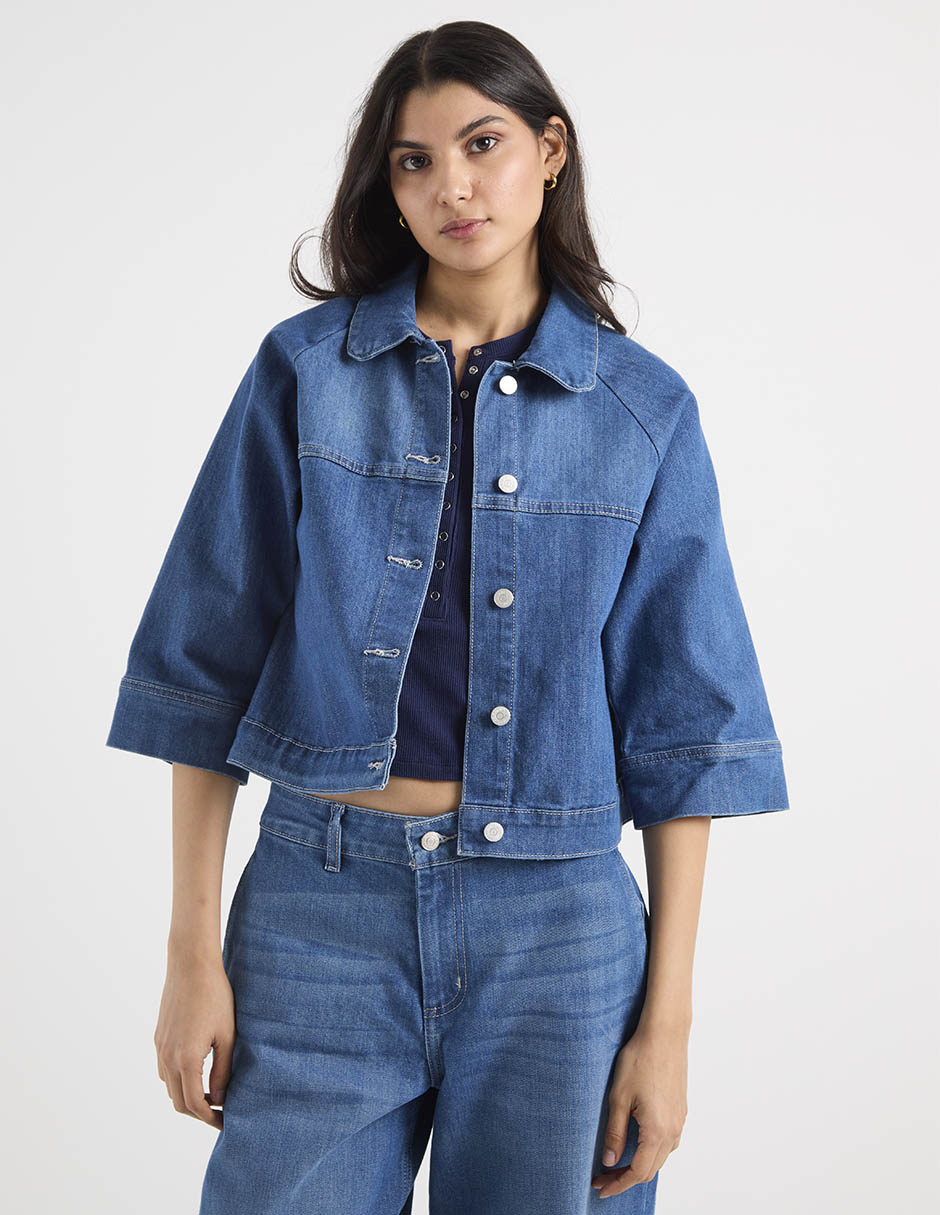 'chamarra' casual no impermeable 'de' mezclilla 'para mujer'