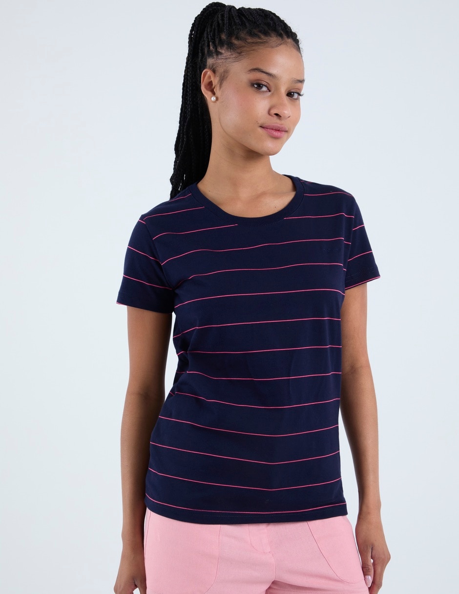 Playera manga corta cuello redondo para mujer