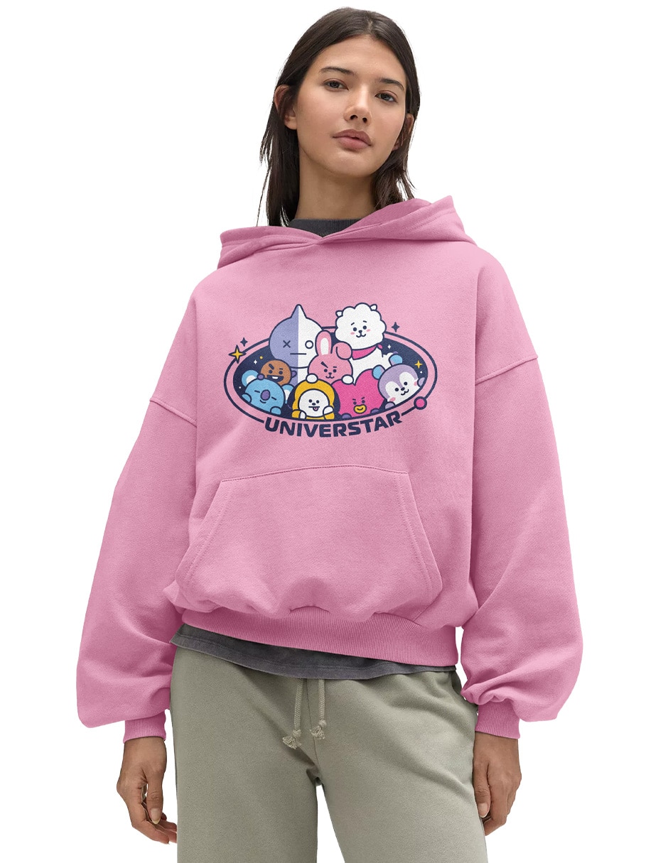 Sudadera con capucha y bolsa aéropostale bt21 para mujer