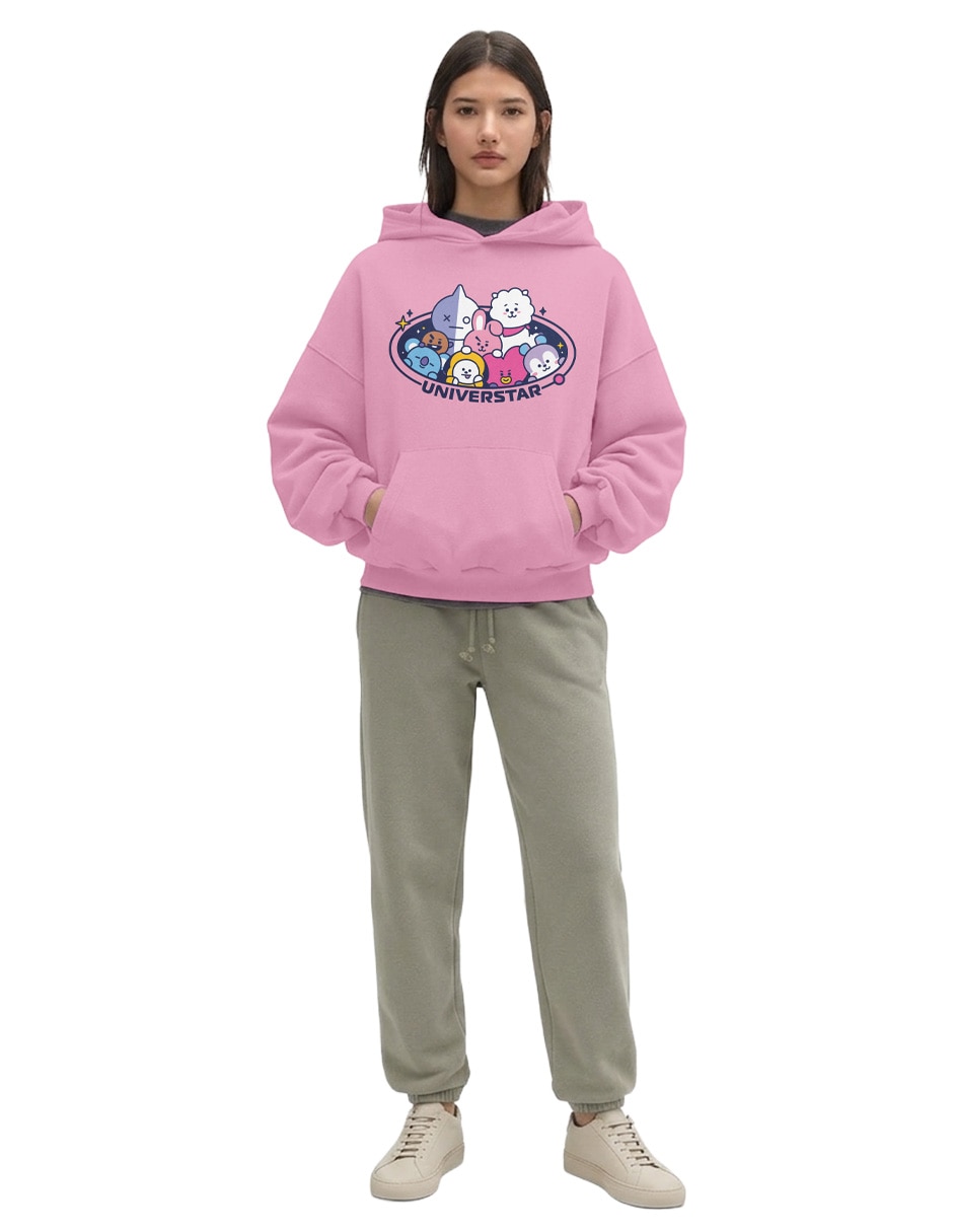 Sudadera con capucha y bolsa bt21 para mujer
