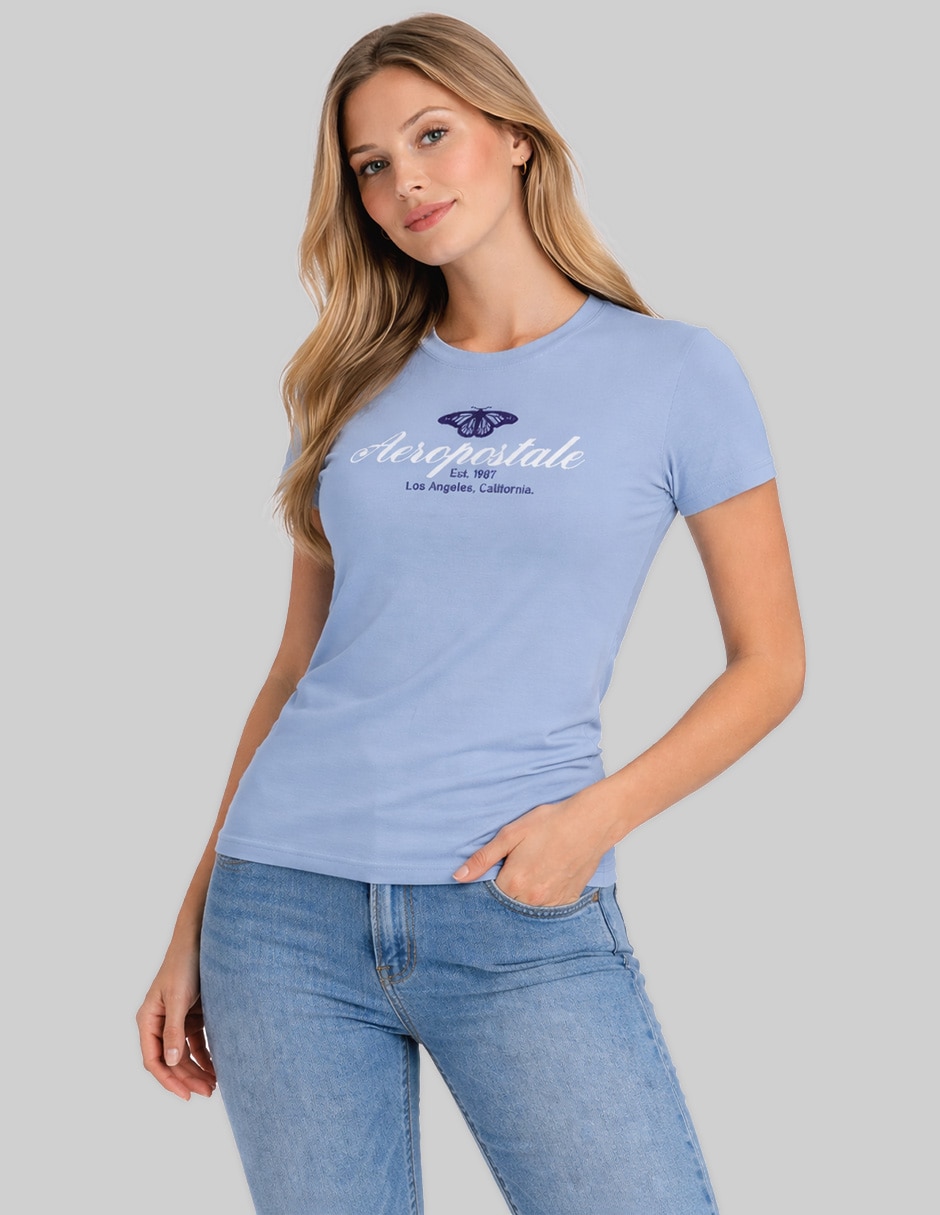 Playera manga corta cuello redondo para mujer 4