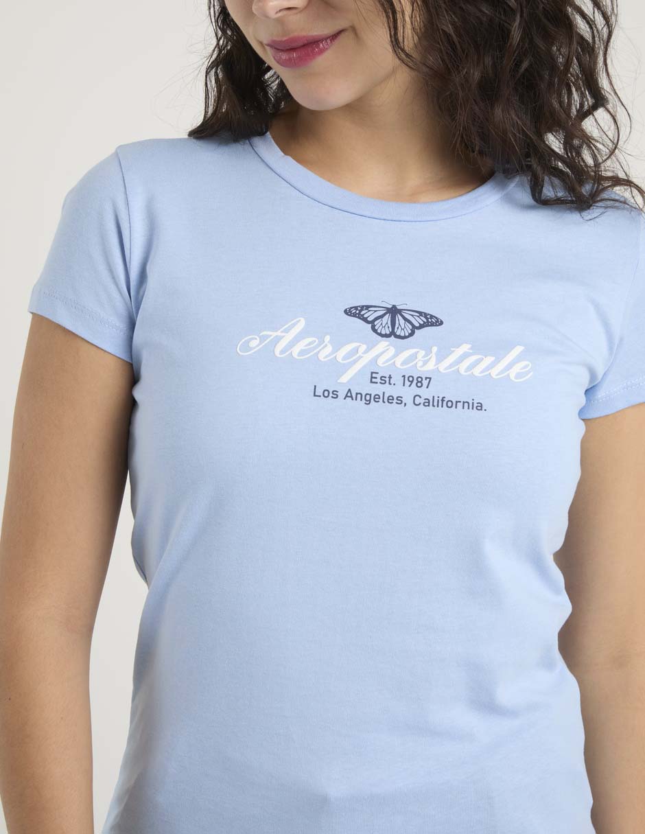 Playera manga corta cuello redondo para mujer 2