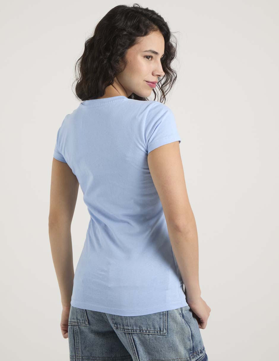 Playera manga corta cuello redondo para mujer 6