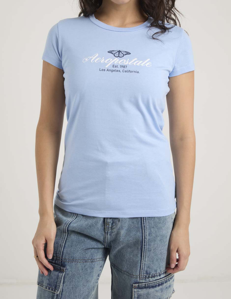 Playera manga corta cuello redondo para mujer 7