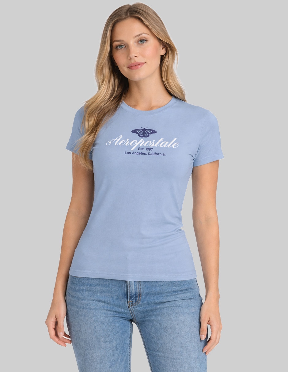 Playera manga corta cuello redondo para mujer