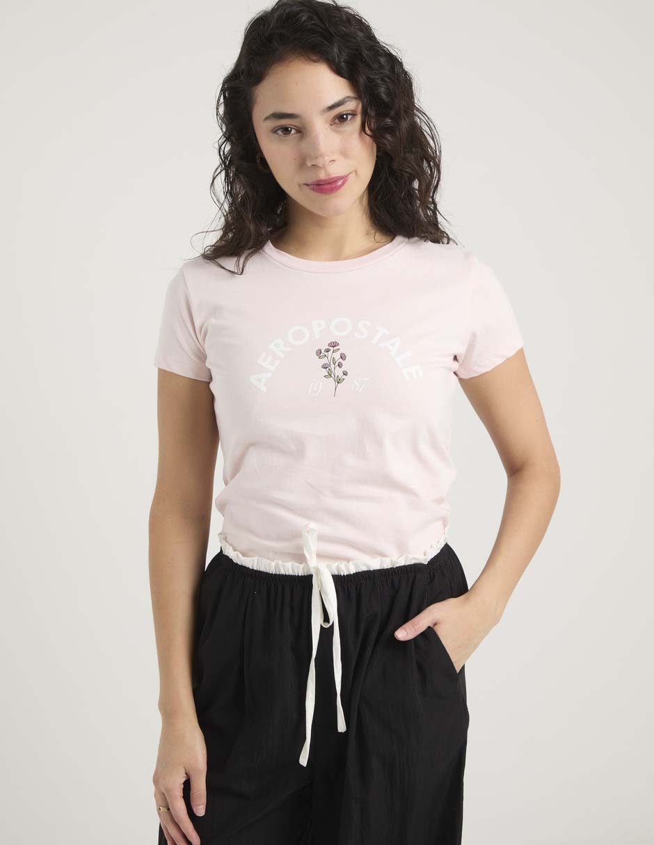 Playera manga corta Aéropostale cuello redondo para mujer