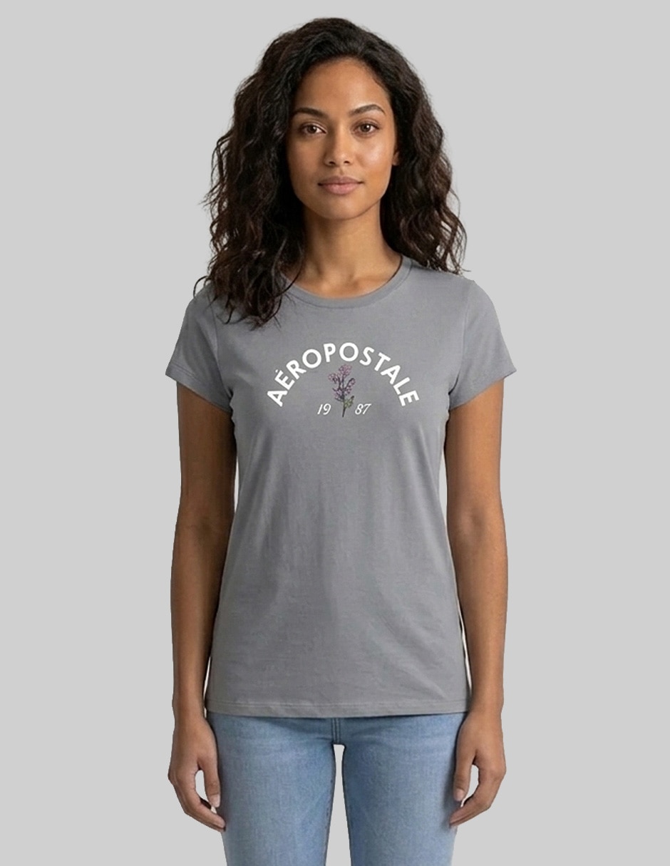 Playera manga corta cuello redondo para mujer