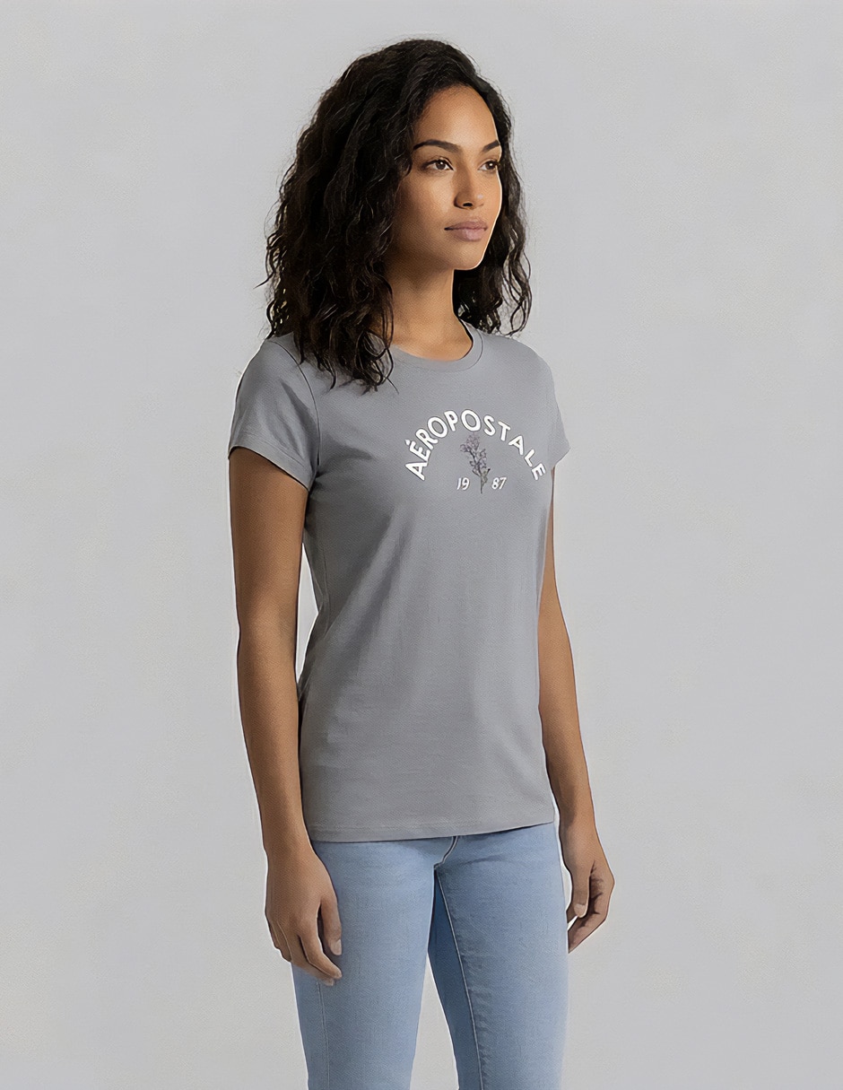 Playera manga corta cuello redondo para mujer 3