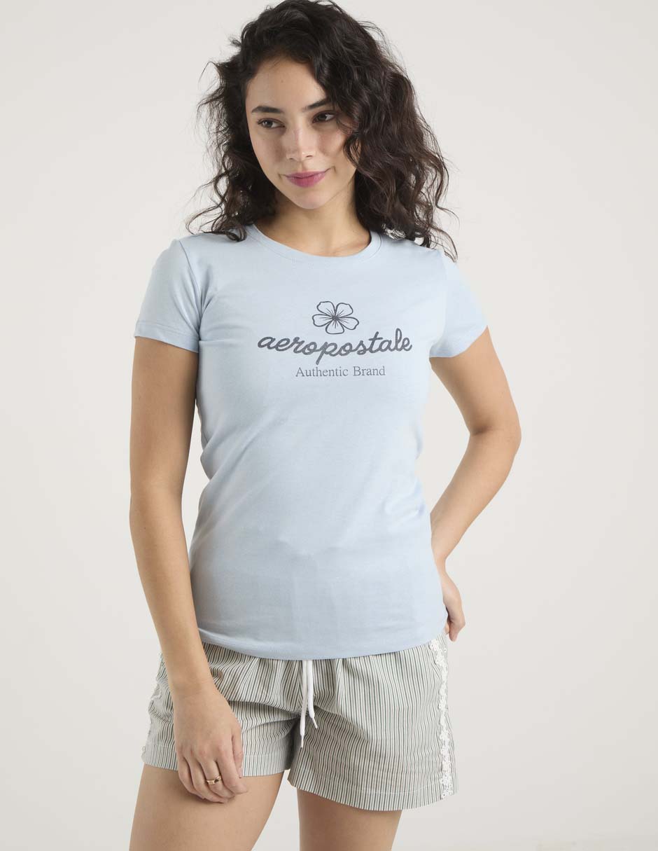 Playera manga corta cuello redondo para mujer 2