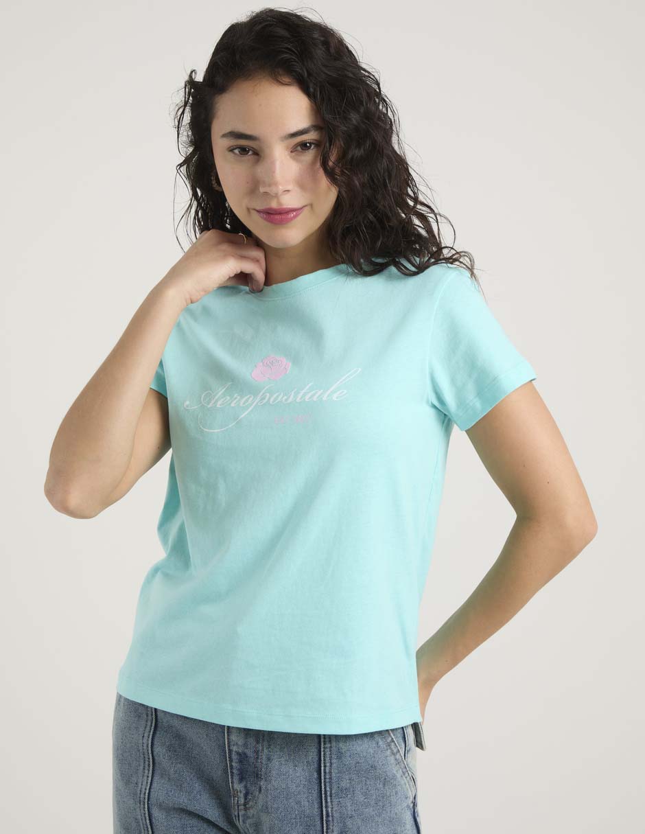 Playera manga corta cuello redondo para mujer 2