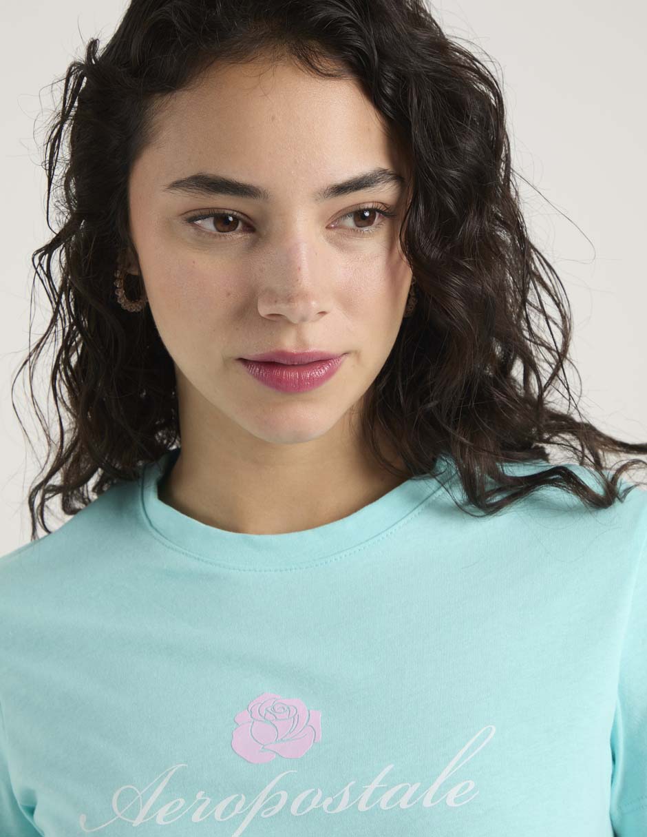 Playera manga corta cuello redondo para mujer 4