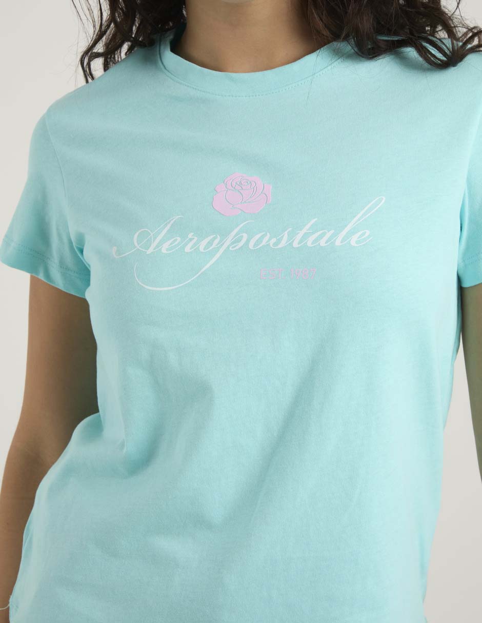 Playera manga corta cuello redondo para mujer 5