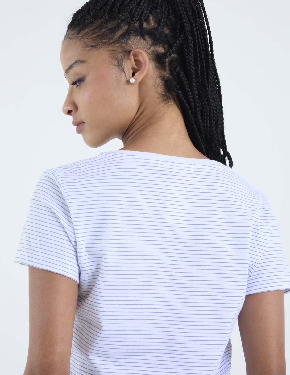 Manga Corta Playeras Cuello Redondo Para Mujer 5