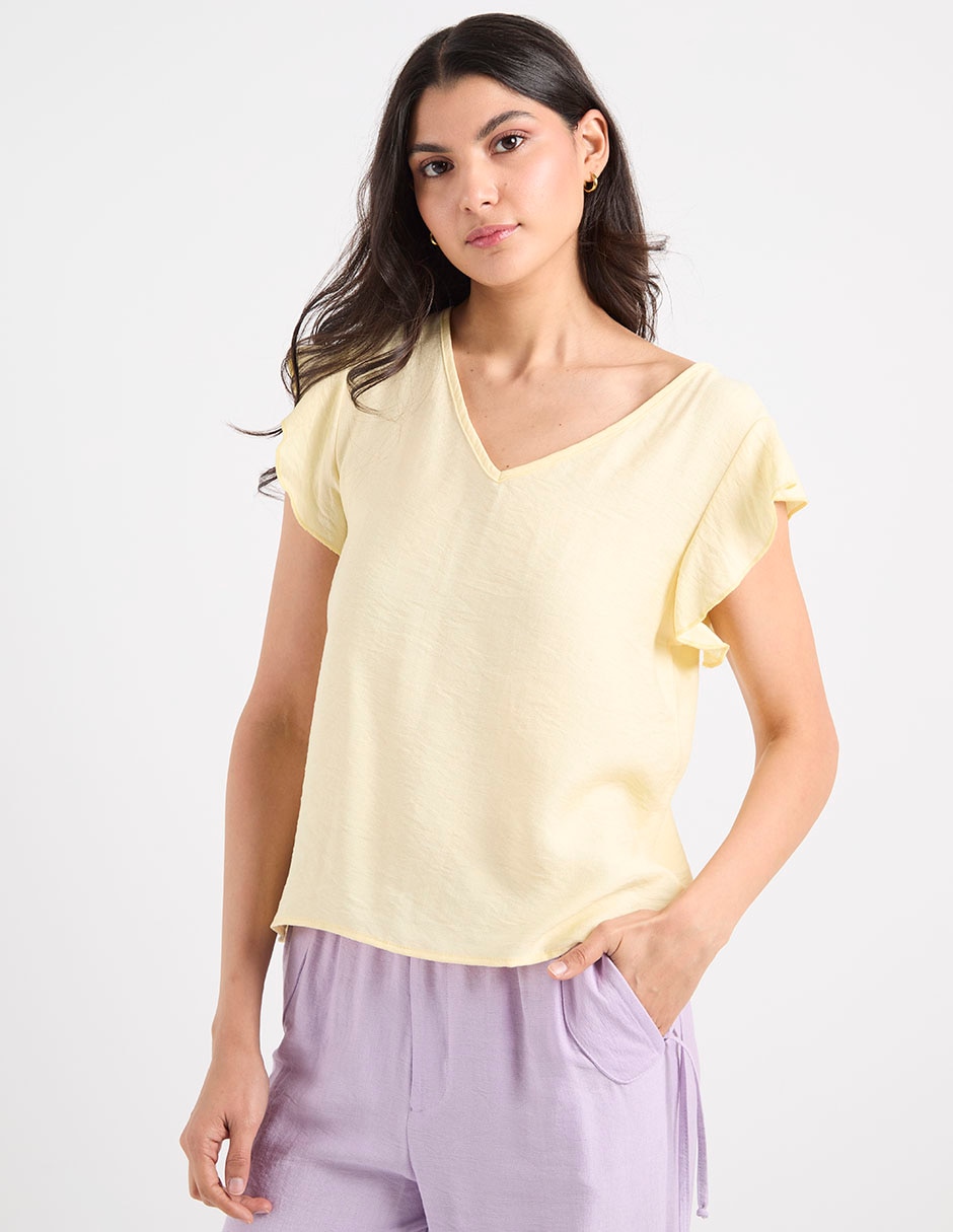 Blusa manga corta para mujer
