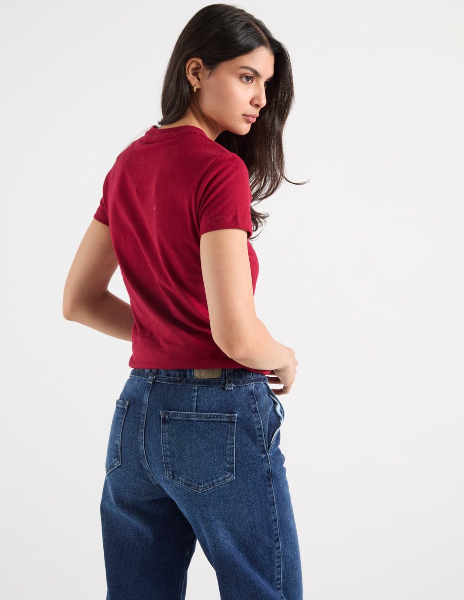 Manga Corta Primavera Cuello Redondo Para Mujer 2