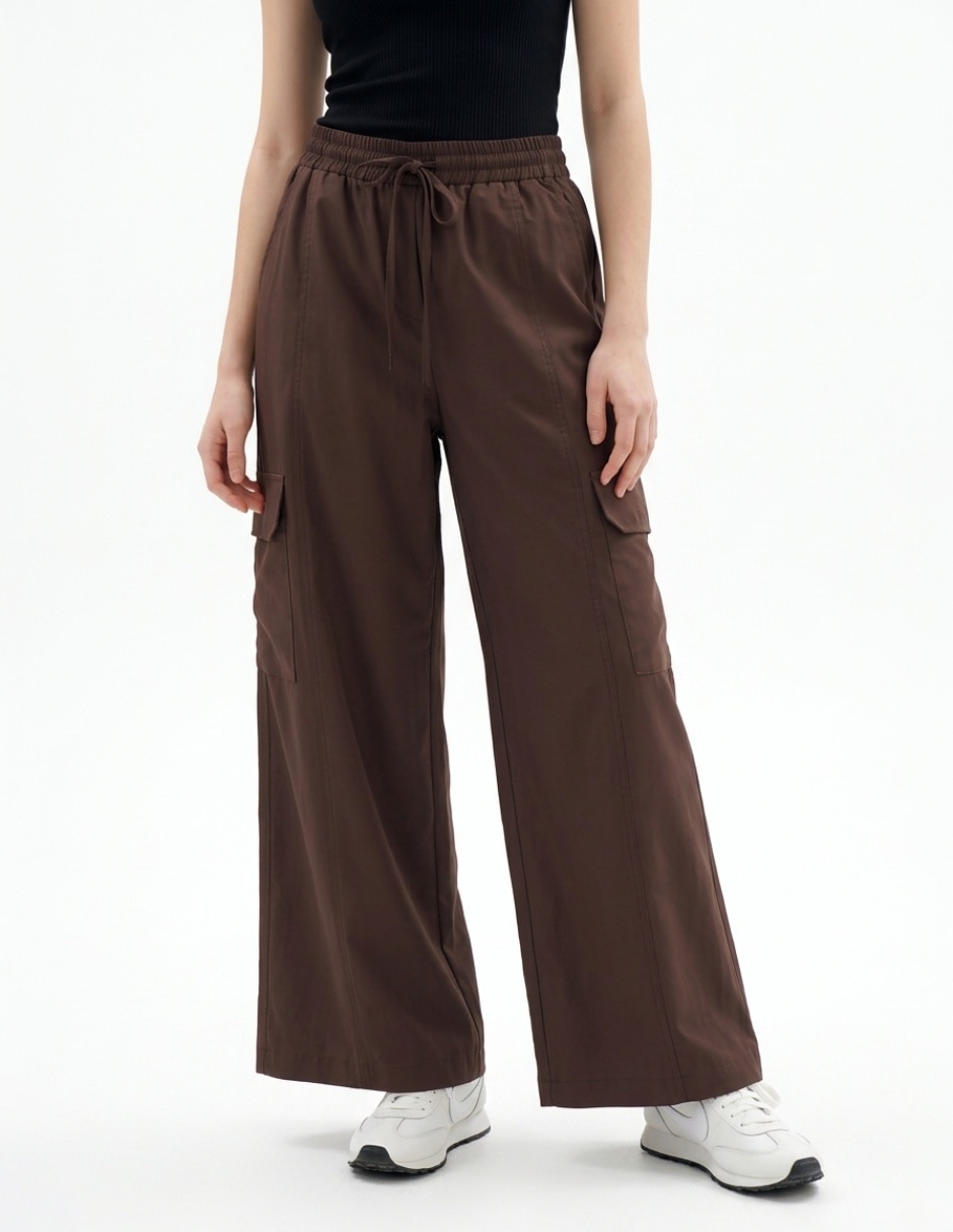 Pantalón cropped amplio para mujer