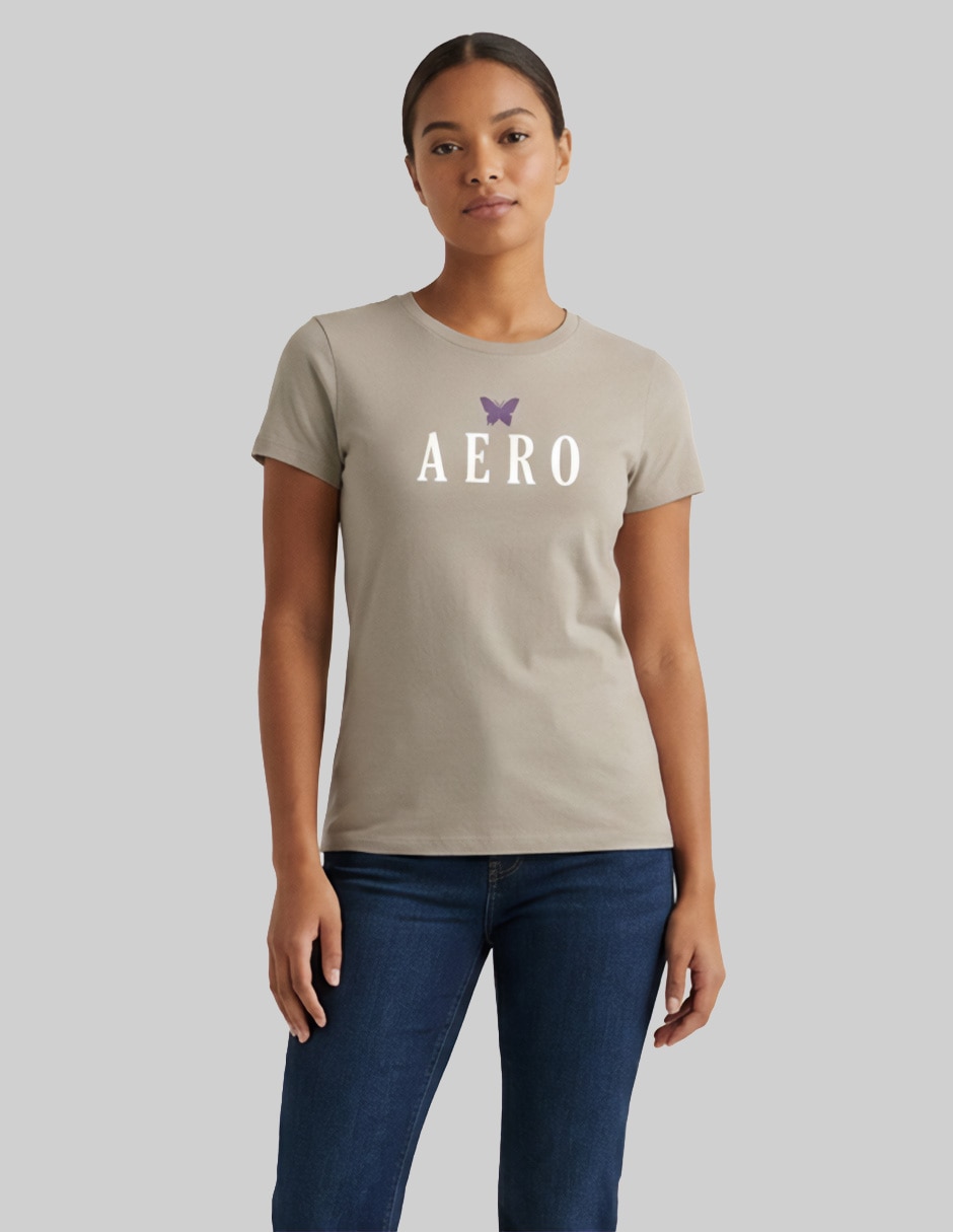 Playera manga corta cuello redondo para mujer