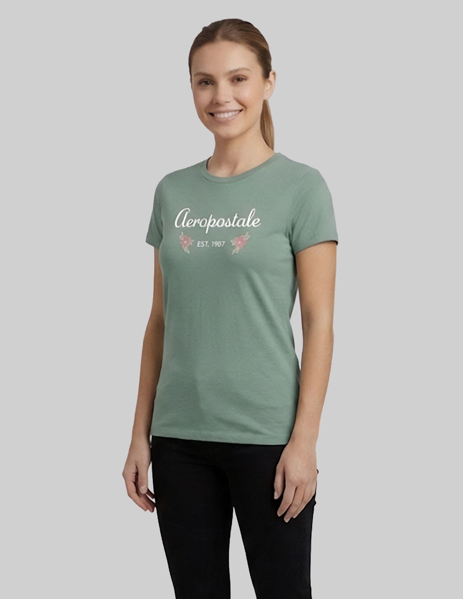 Playera manga corta Aero Ropa cuello redondo para mujer