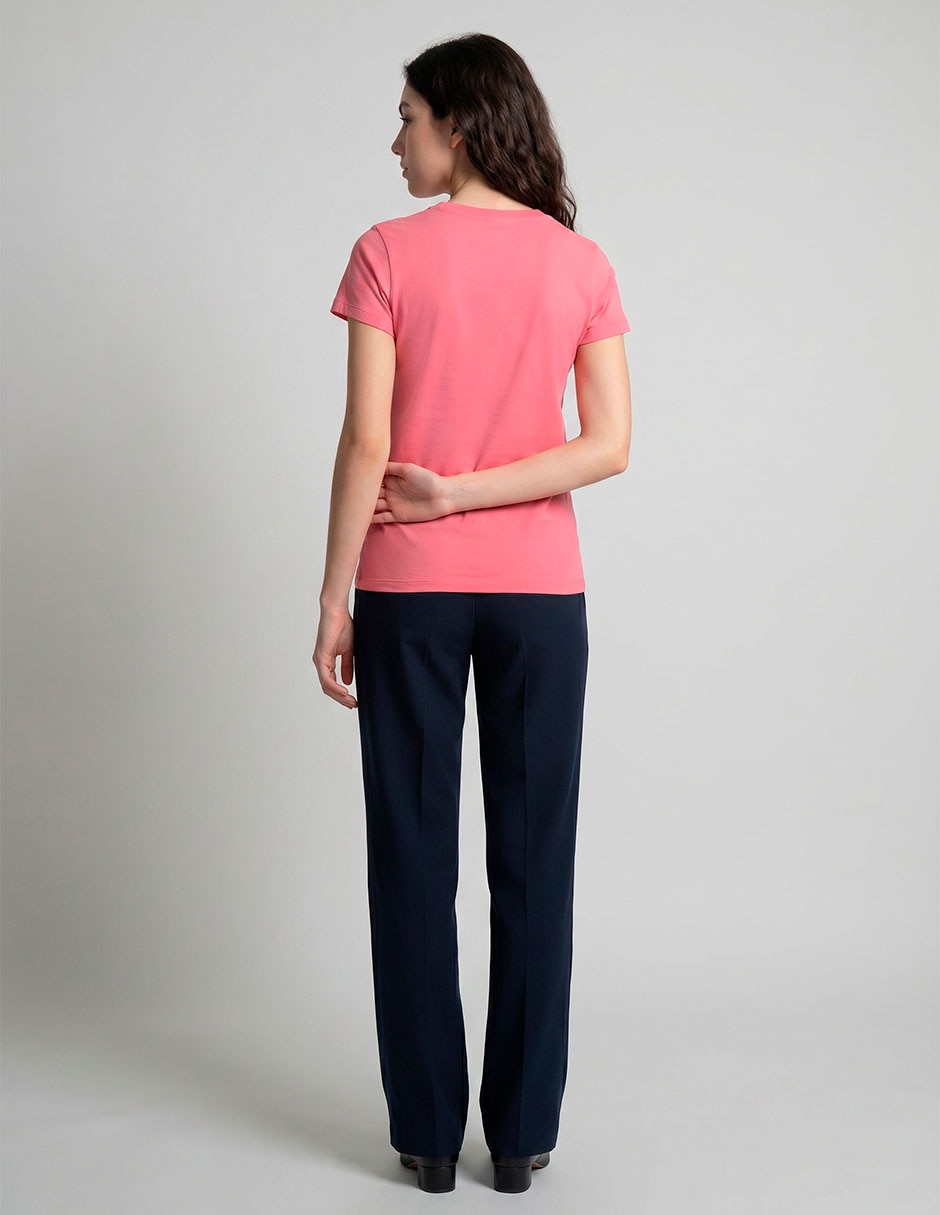 Playera manga corta cuello redondo para mujer 2