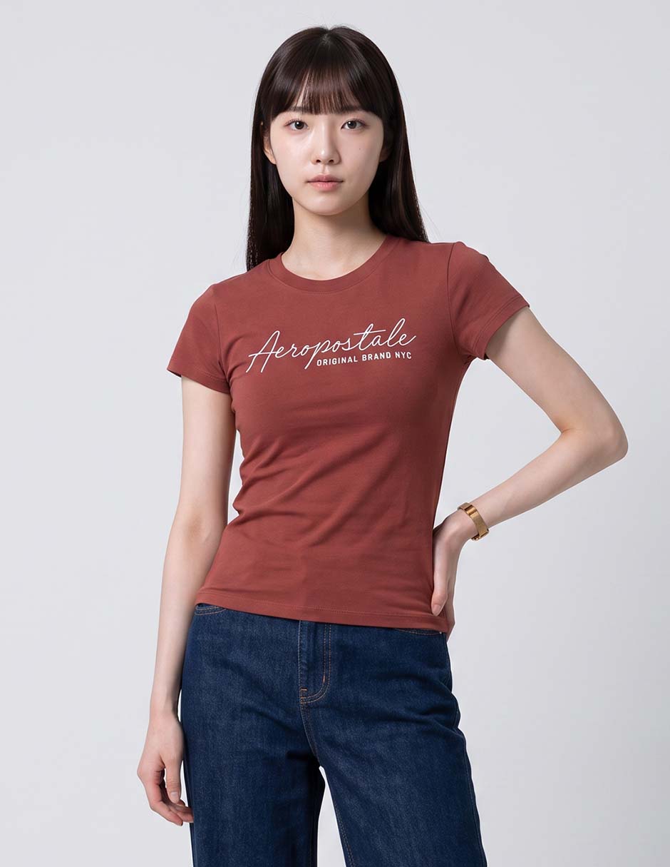 Playera manga corta cuello redondo para mujer 1