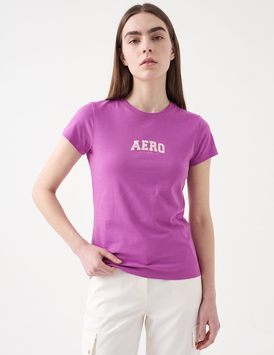Playera manga corta cuello redondo para mujer 1