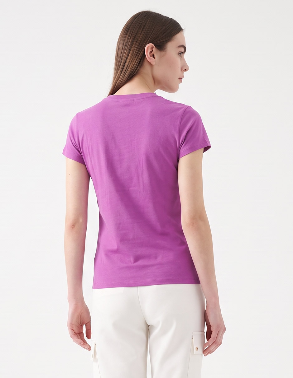 Playera manga corta cuello redondo para mujer 3