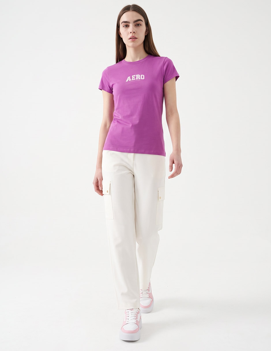 Playera manga corta cuello redondo para mujer 4