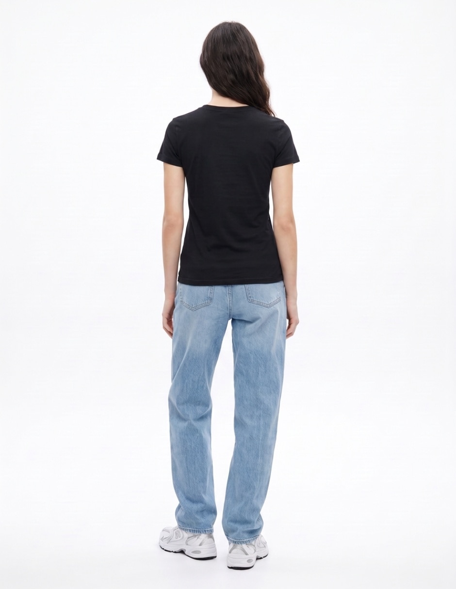 Playera manga corta cuello redondo para mujer 2