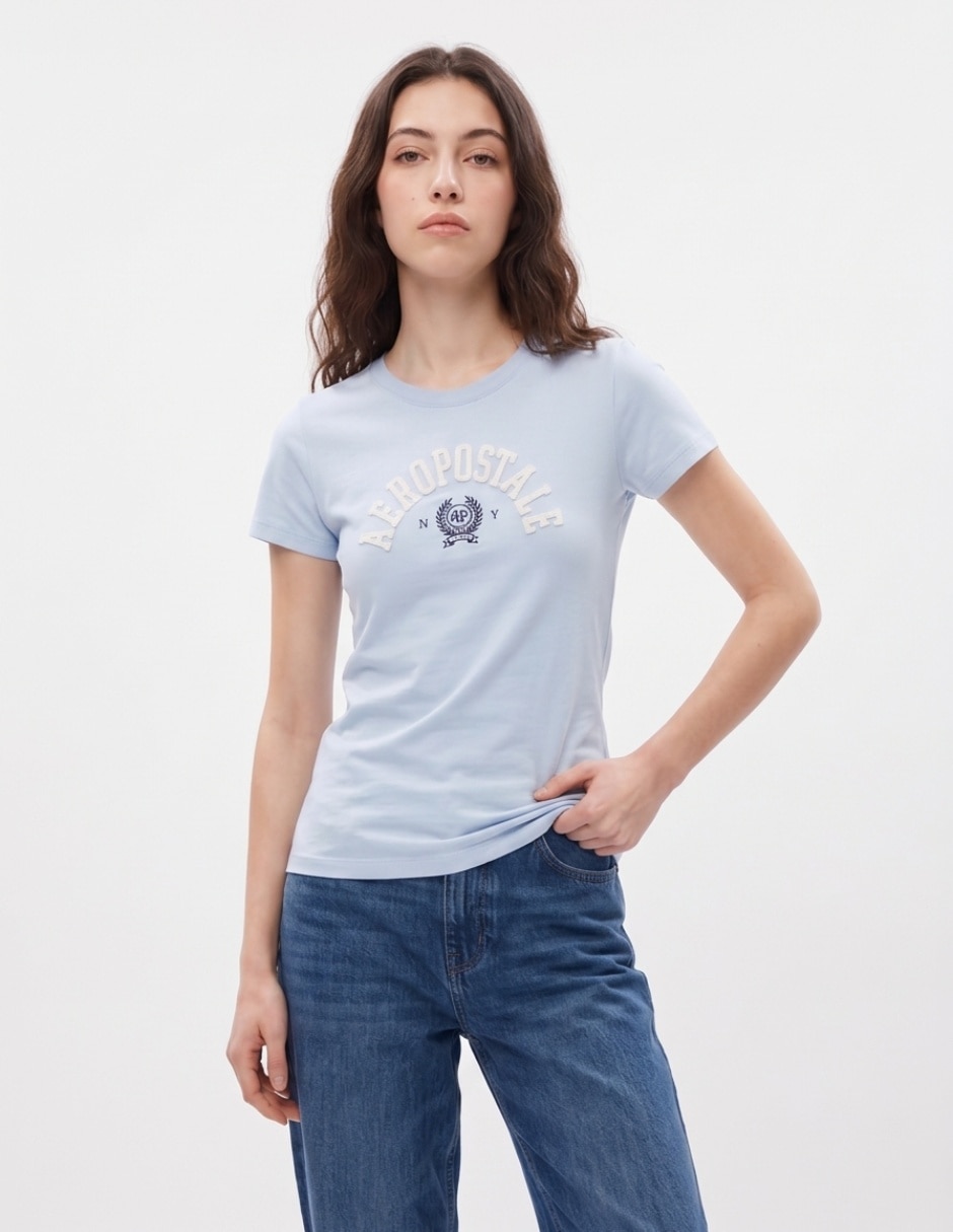 Playera manga corta cuello redondo para mujer Playera manga corta cuello redondo para mujer