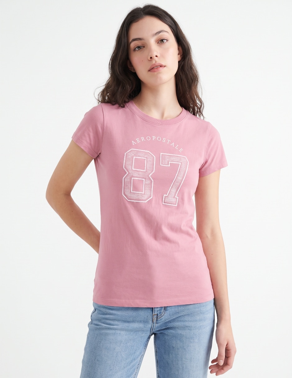 Playera manga corta cuello redondo para mujer Playera manga corta cuello redondo para mujer