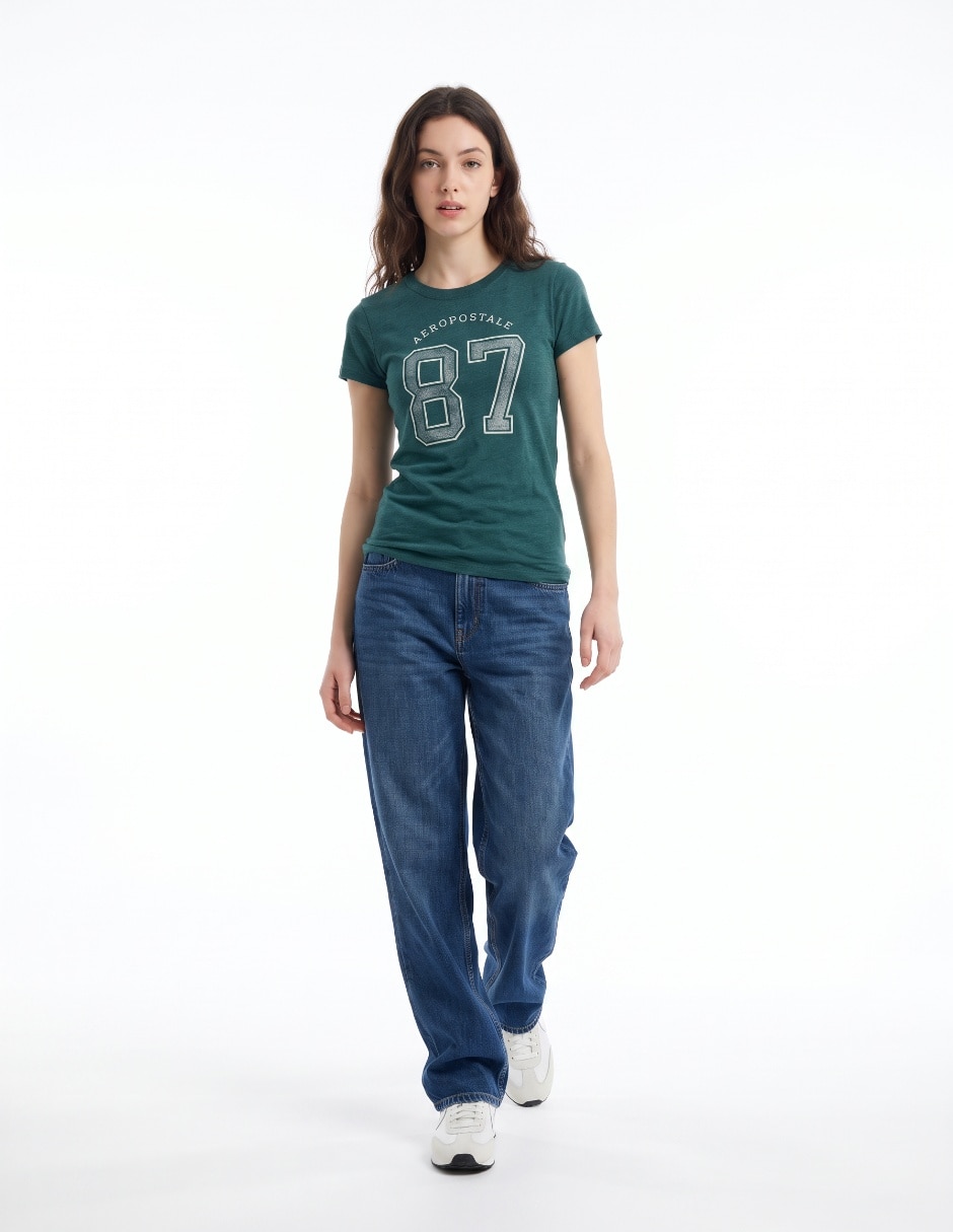 Playera manga corta cuello redondo para mujer 3