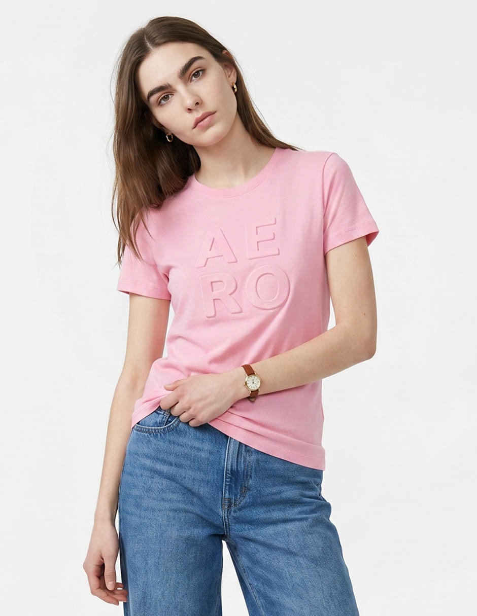 Playera manga corta cuello redondo para mujer 1