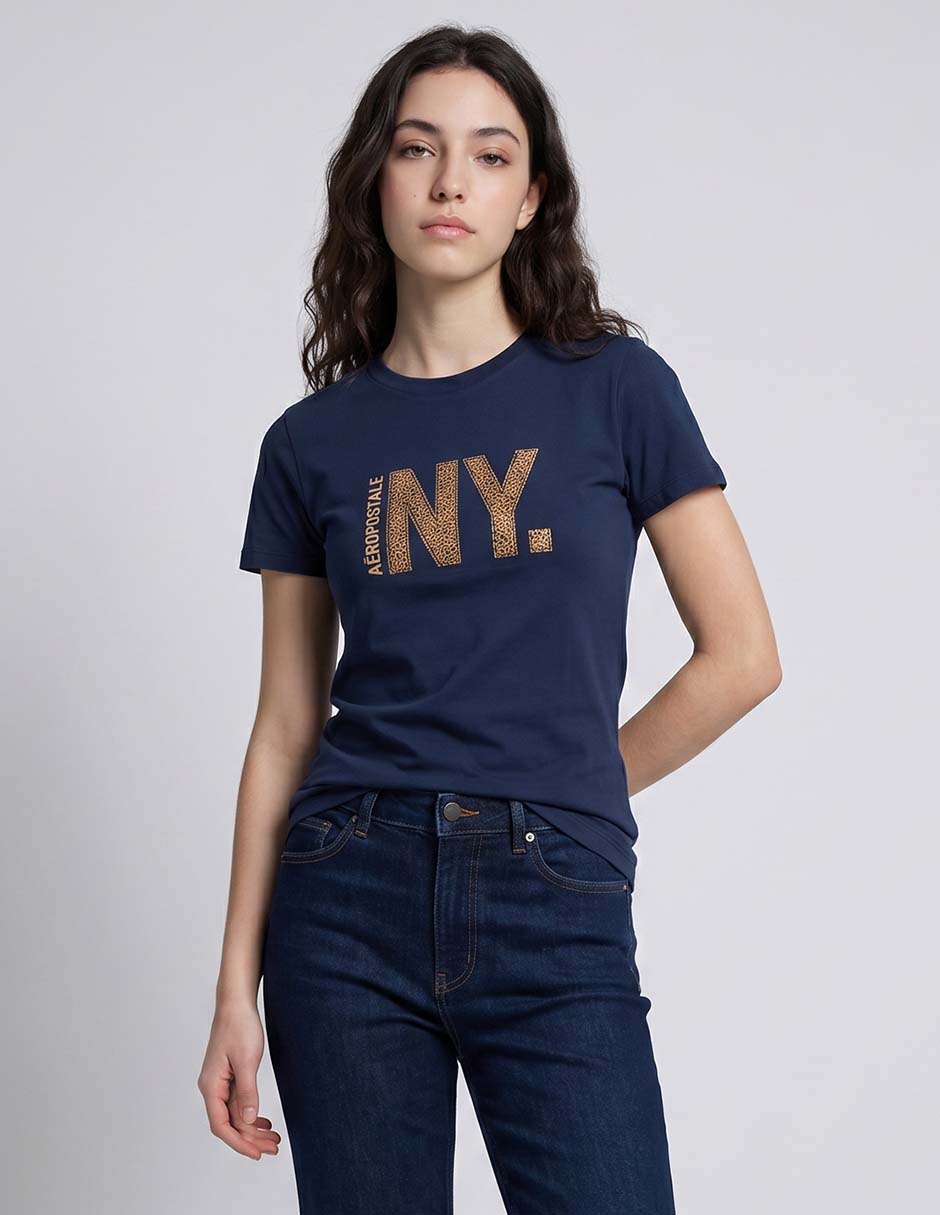 Playera Manga Corta AŽropostale Primavera Cuello Redondo Para Mujer