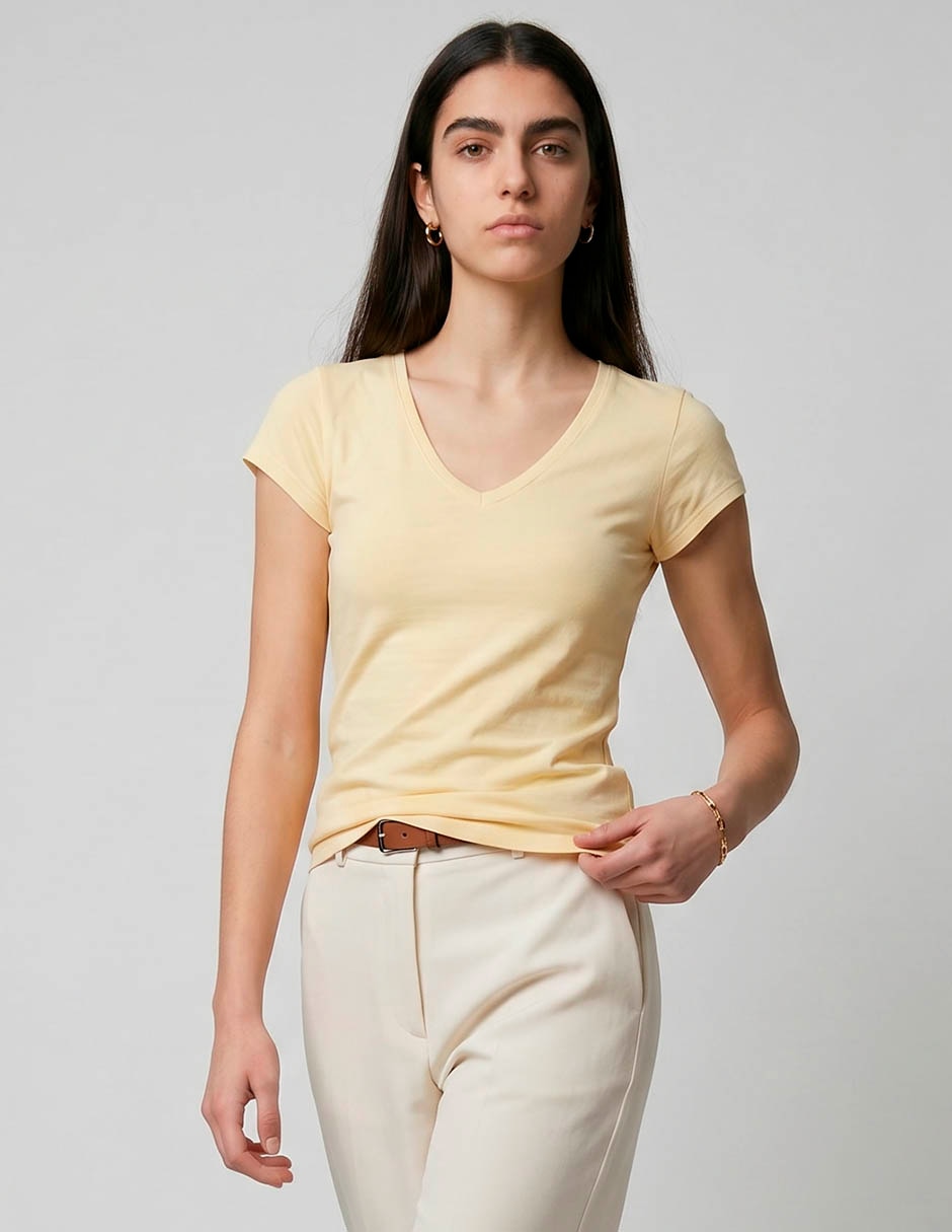 Playera manga corta aéropostale cuello v para mujer