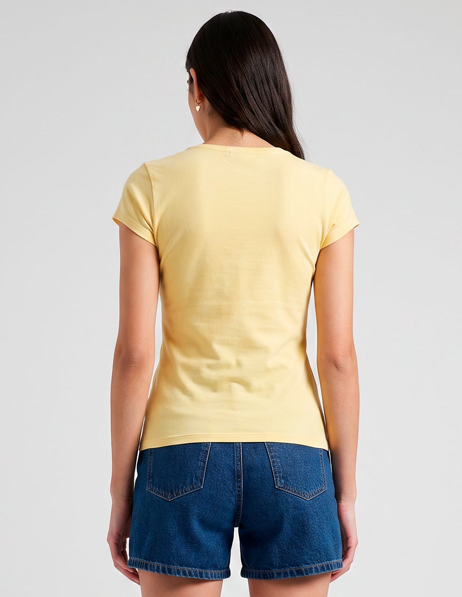 Playera manga corta cuello v para mujer 2