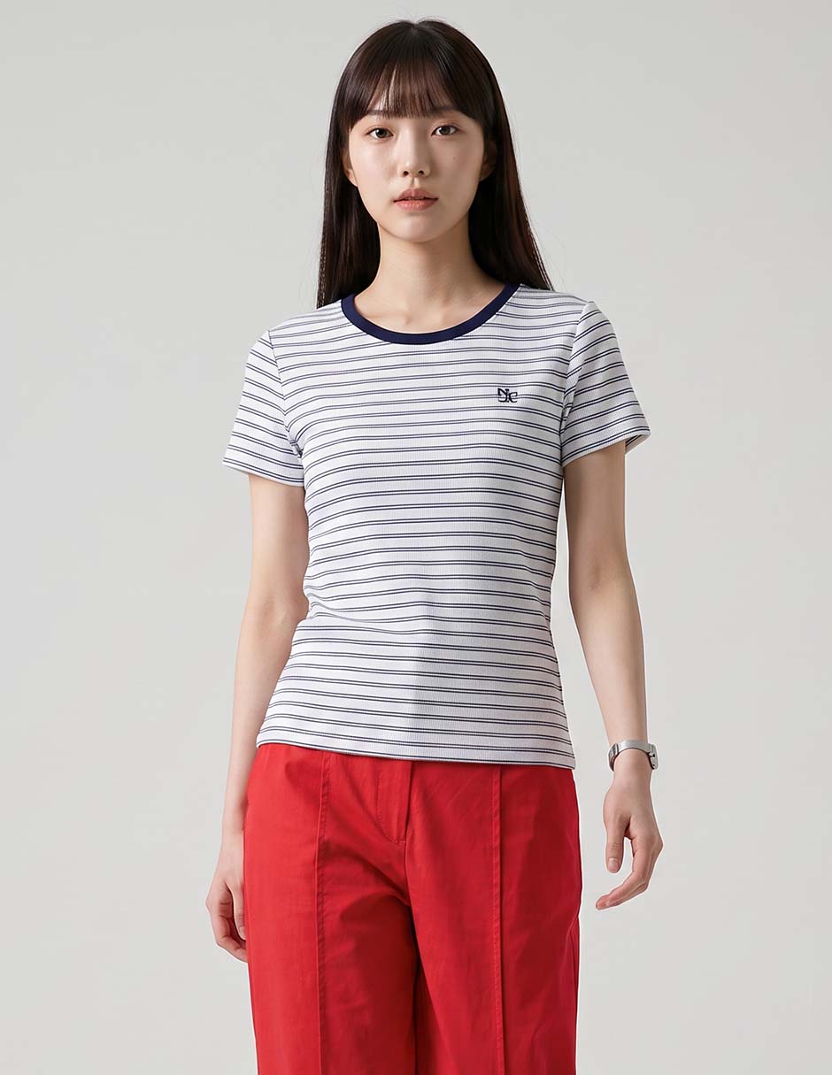Playera manga corta cuello redondo para mujer Playera manga corta cuello redondo para mujer