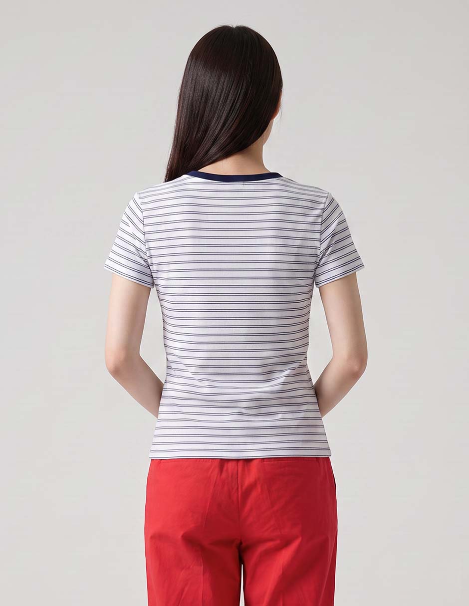 Playera manga corta cuello redondo para mujer 2
