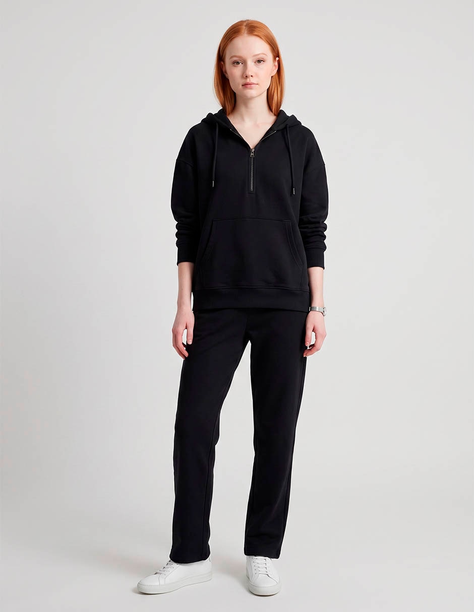 Sudadera con capucha y bolsa para mujer