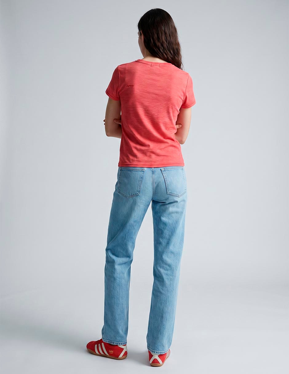 Playera manga corta cuello redondo para mujer 4