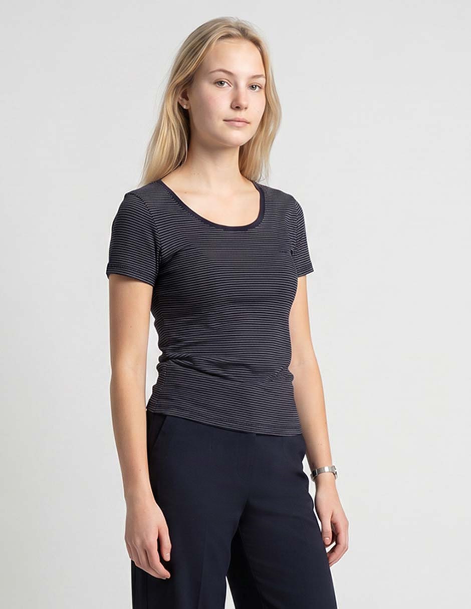 Playera manga corta cuello redondo para mujer 1