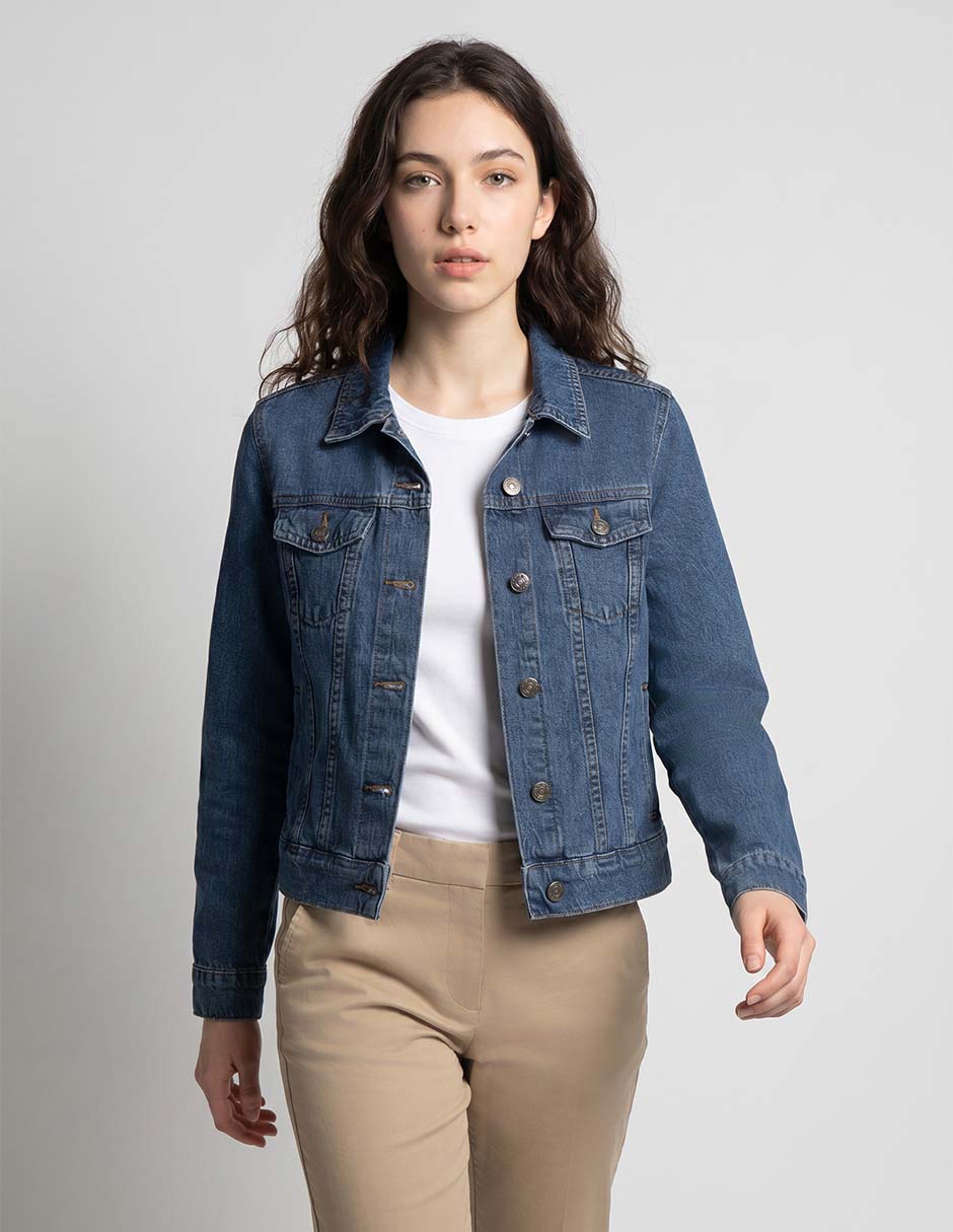 Chamarra Denim No impermeable de Mezclilla para mujer