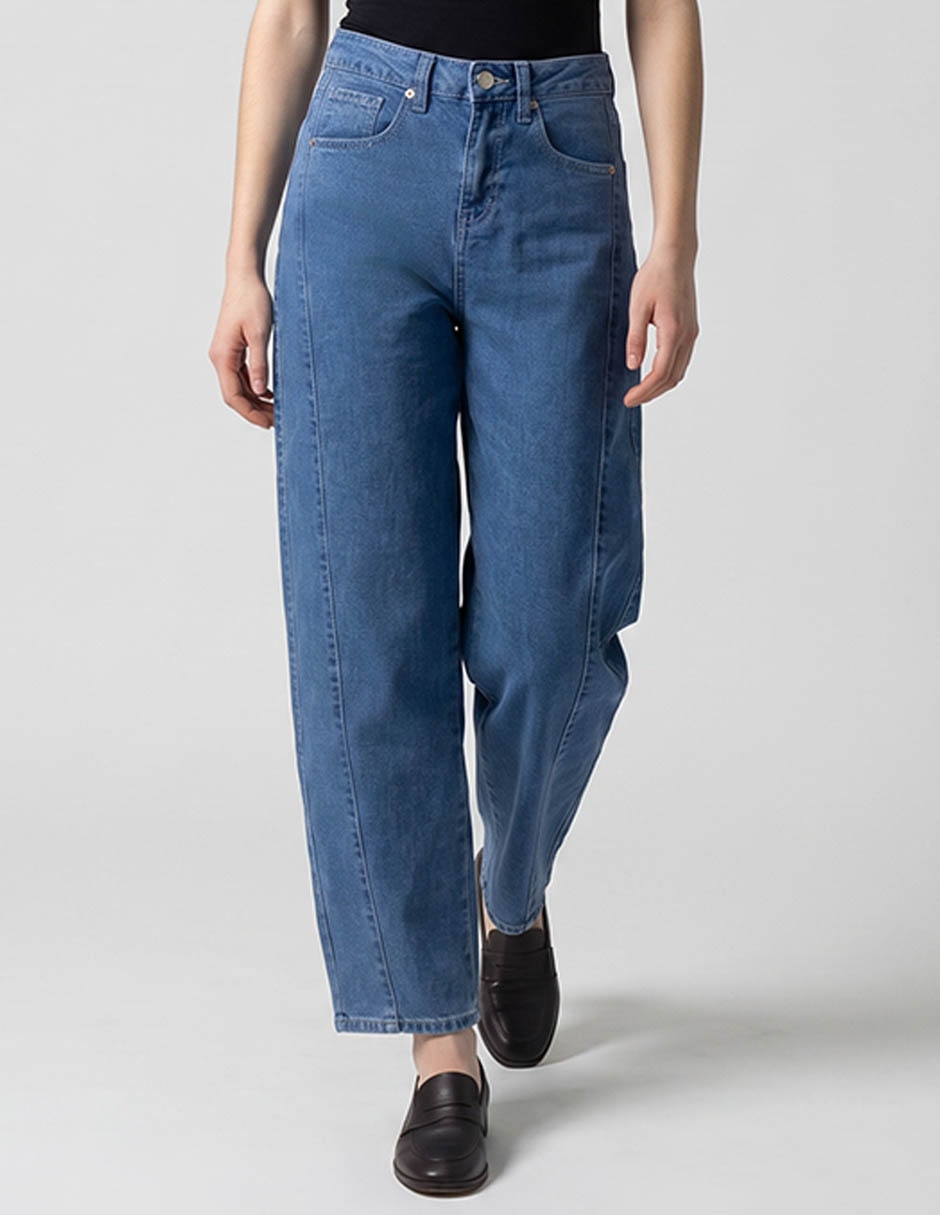 Jeans barrel Aeropostale corte a la cintura para mujer