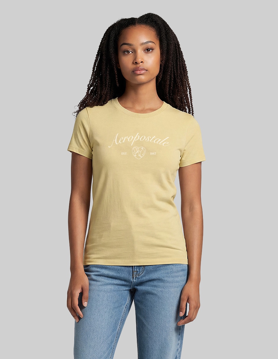 Playera manga corta Aéropostale cuello redondo para mujer