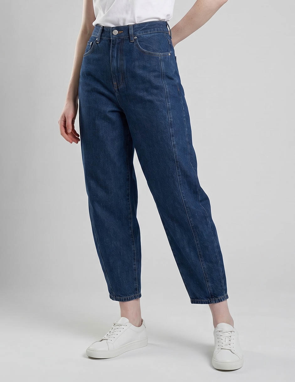Jeans barrel corte media cintura para mujer Jeans barrel corte media cintura para mujer