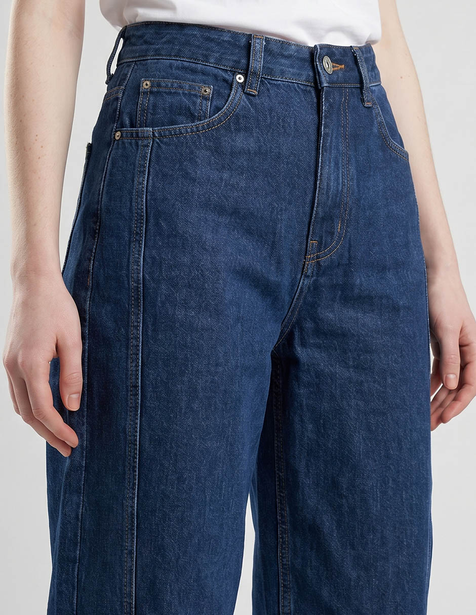 Jeans barrel corte media cintura para mujer 3