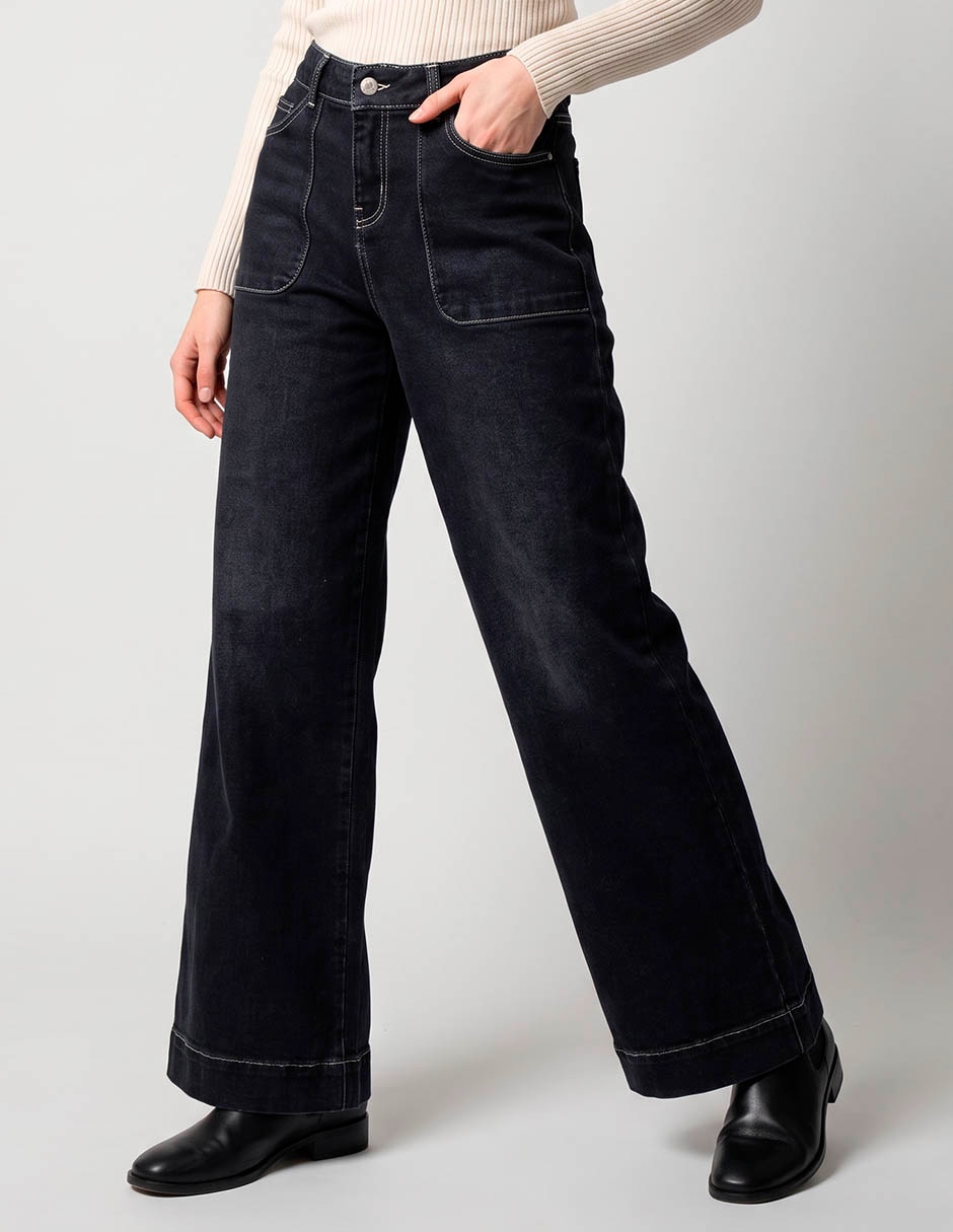 Jeans wide leg media cintura aéropostale para mujer Jeans wide leg media cintura aéropostale para mujer