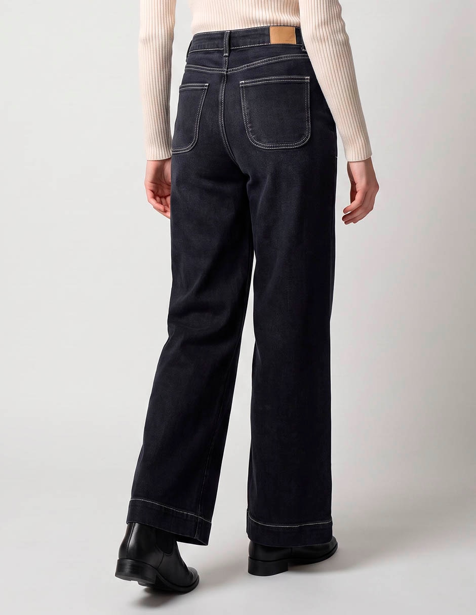 Jeans wide leg media cintura aéropostale para mujer 2