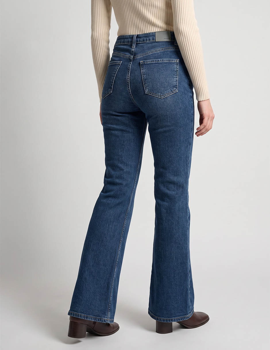 Jeans regular flare media cintura aéropostale para mujer 2